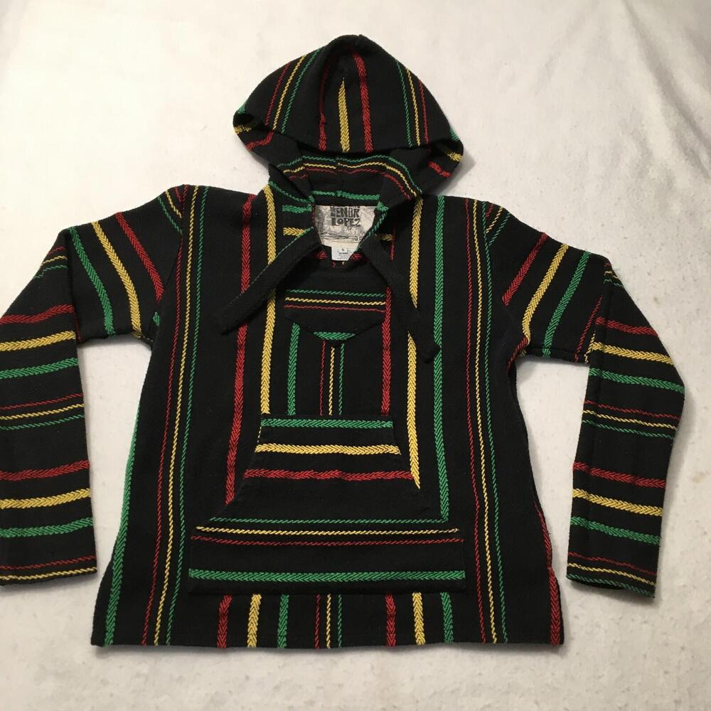 Original Senor Lopez Unisex Baja Hoodie Pullover Poncho Rug Beach Surfer Skate S